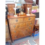 A 19TH CENTURY MAHOGANY CHEST OF DRAWERS