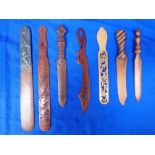 A COLLECTION OF WOODEN PAGE TURNERS