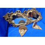 A PAIR OF GILT ROCOCO STYLE MIRRORS