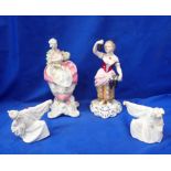 A PAIR OF VICTORIAN ROYAL WORCESTER BLANC DE CHINE 'CHINAMAN' MENU HOLDERS