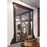 A LATE VICTORIAN ROSEWOOD OVERMANTEL MIRROR