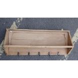 A COUNTRY HOUSE STYLE STRIPPED PINE HALL RACK