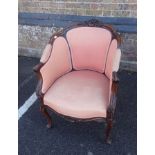 A LOUIS XVI STYLE TUB ARMCHAIR