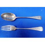 A VICTORIAN SPOON AND FORK SET