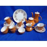 A PART POOLE TWIN TONE TEA AND COFFEE SERVICE