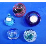 A GROUP OF FIVE CAITHNESS PAPERWEIGHTS