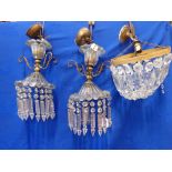 A PAIR OF EDWARDIAN STYLE SMALL CHANDELIERS