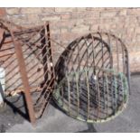 A LARGE VINTAGE IRON HAY MANGER