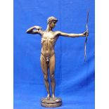 A CAST BRONZE OF A NUDE MALE ARCHER