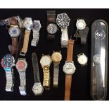 QUANTITY OF VARIOUS GENTLEMAN'S WRIST WATCHES