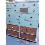 A SET OF PINE APOTHECARY'S DRAWERS