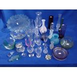 A COLLECTION OF DECORATIVE AND DOMESTIC GLASSWARE