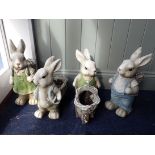 A COLLECTION OF KITSCH BUNNY RABBIT PLANTERS