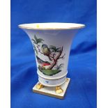 A HEREND HUNGARY URN VASE, IN ROTHSCHILD BIRD AND BUTTERFLY PATTERN