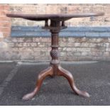 A GEORGE III MAHOGANY TRIPOD TABLE WITH BIRDCAGE ACTION