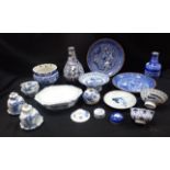 A COLLECTION OF BLUE AND WHITE ORIENTAL CERAMICS