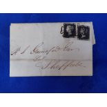 A DOUBLE PENNY BLACK STAMPED LETTER