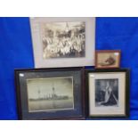 A FRAMED PERIOD PHOTOGRAPH OF H.M.S. 'WARRIOR'