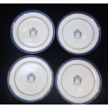 A SET OF FOUR CHINESE EXPORT ARMORIAL PLATES