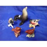 A BESWICK ROBIN, WREN AND BULLFINCH