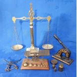 A SET OF POSTAL SCALES WITH WEIGHTS
