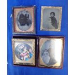 THREE AMBROTYPE PHOTOGRAPHS (ONE CASED)