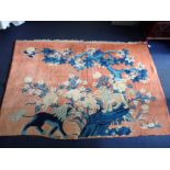 RED CHINESE PICTORIAL RUG