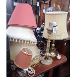 A CONTINENTAL PAINTED WOOD TABLE LAMP