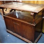 A 'JACOBETHAN' STYLE OAK MONK'S BENCH