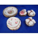 SEVEN ROYAL CROWN DERBY 'PINXTON ROSES' PLATES