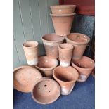 A COLLECTION OF VINTAGE CLAY FLOWERPOTS