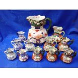 A COLLECTION OF MASONS IRONSTONE OCTAGONAL JUGS