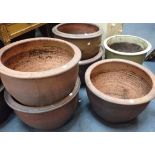 SIX LARGE GARDEN POTS