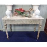 A VICTORIAN PAINTED AND DECORATED TABLE