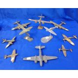 A COLLECTION OF WW2 CAST METAL AIRCRAFT MODELS