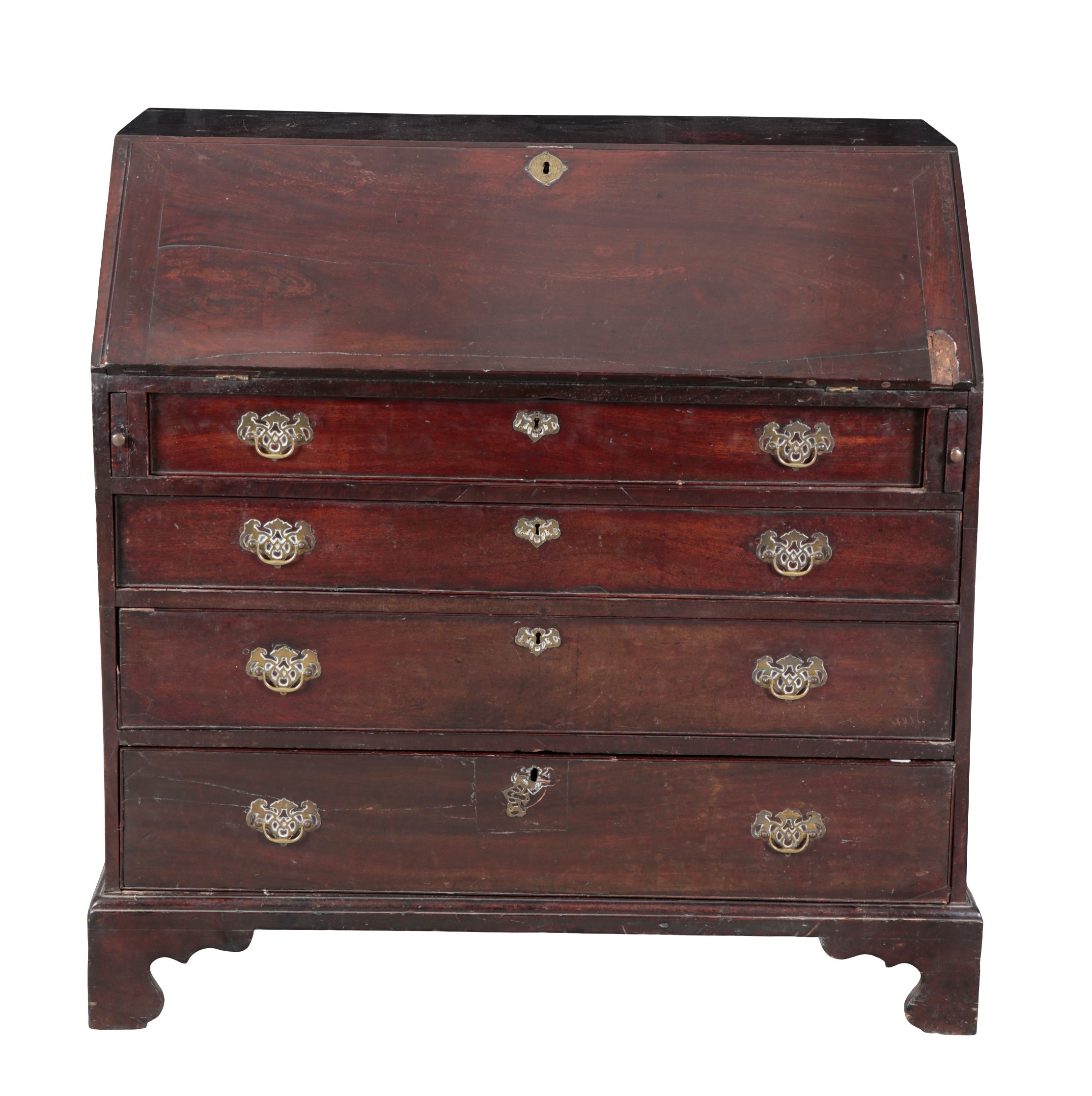 A GEORGE III MAHOGANY BUREAU