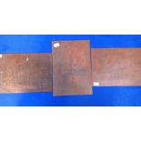 THREE ARTIST ETCHED COPPER PRINTING PLATES