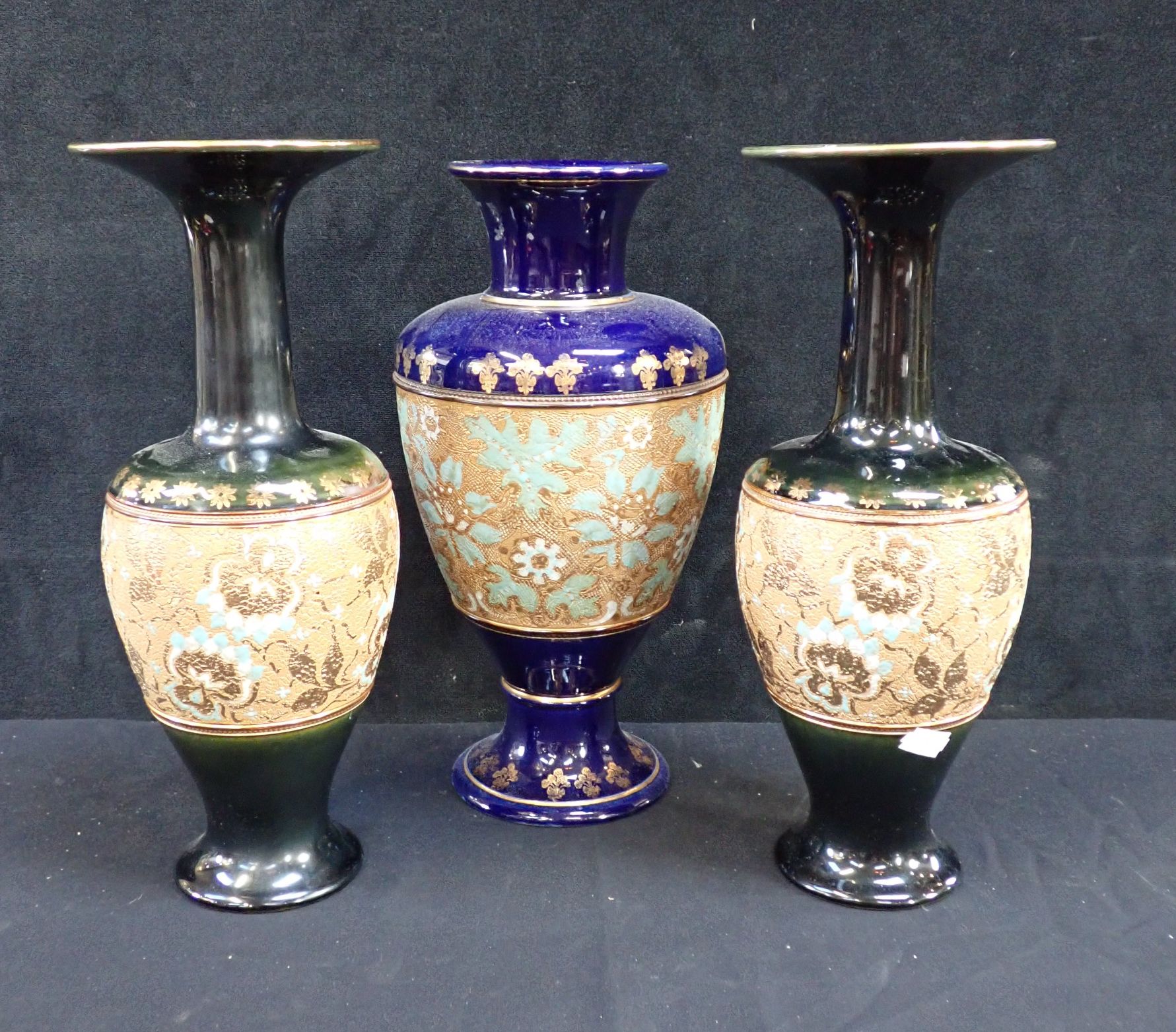 A PAIR OF ROYAL DOULTON SLATER'S PATENT VASES