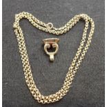 A 9CT GOLD FOB CHAIN