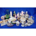 A SMALL COLLECTION OF ROYAL DOULTON FIGURINES, A CLOISONNE VASE