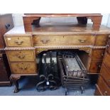 A 1920S FIGURED WALNUT DESK