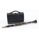 Lafleur four piece ebonised clarinet imported by Boosey & Hawkes London, numbered 11923, housed in a