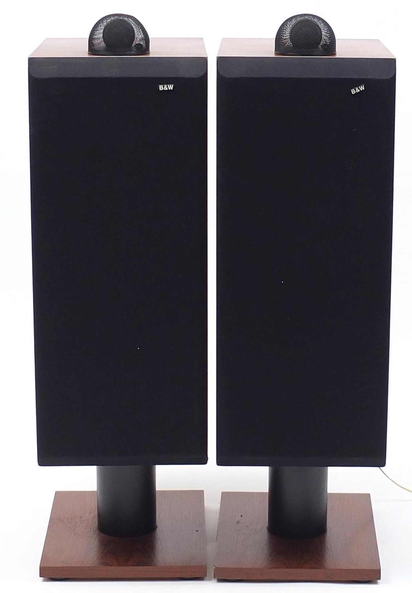 Pair of Bowers & Wilkins DM7 MK2 rosewood veneer floor standing speakers, number 01399 and 01400,