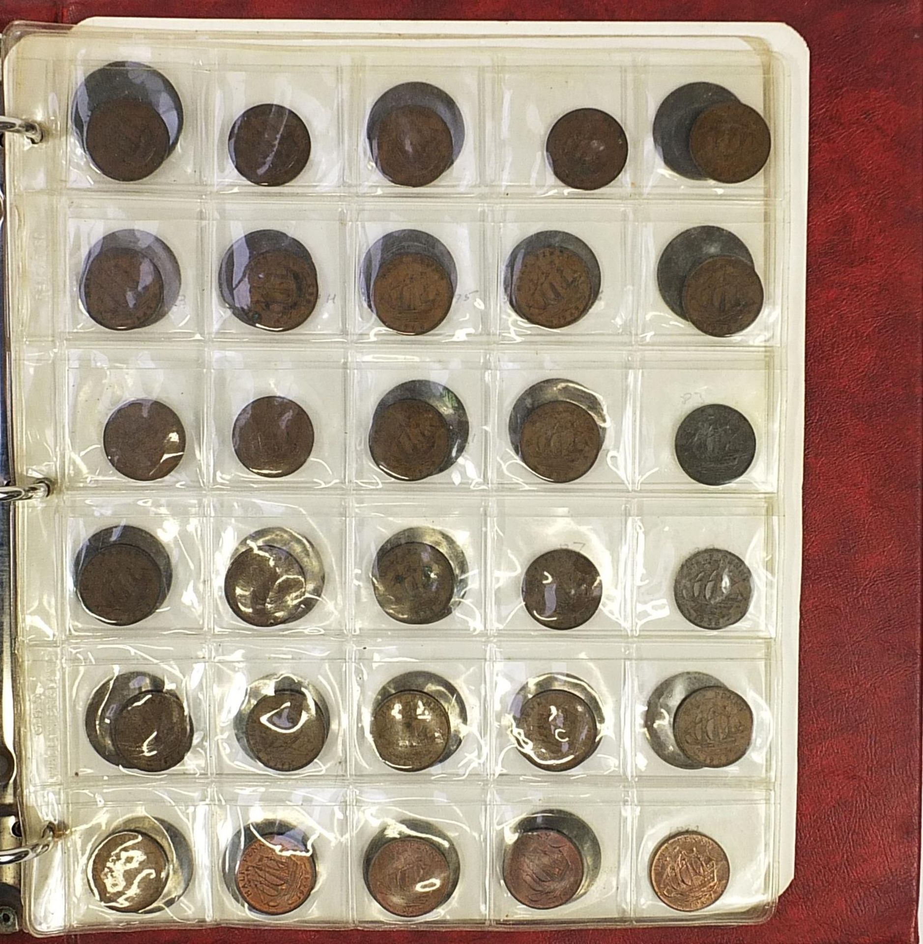 George III and later British coinage arranged in an album including cartwheel two pence and pennies - Image 4 of 6