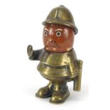 John Hassall brass car mascot in the form of a Policeman, registered design number 611941, 12.5cm