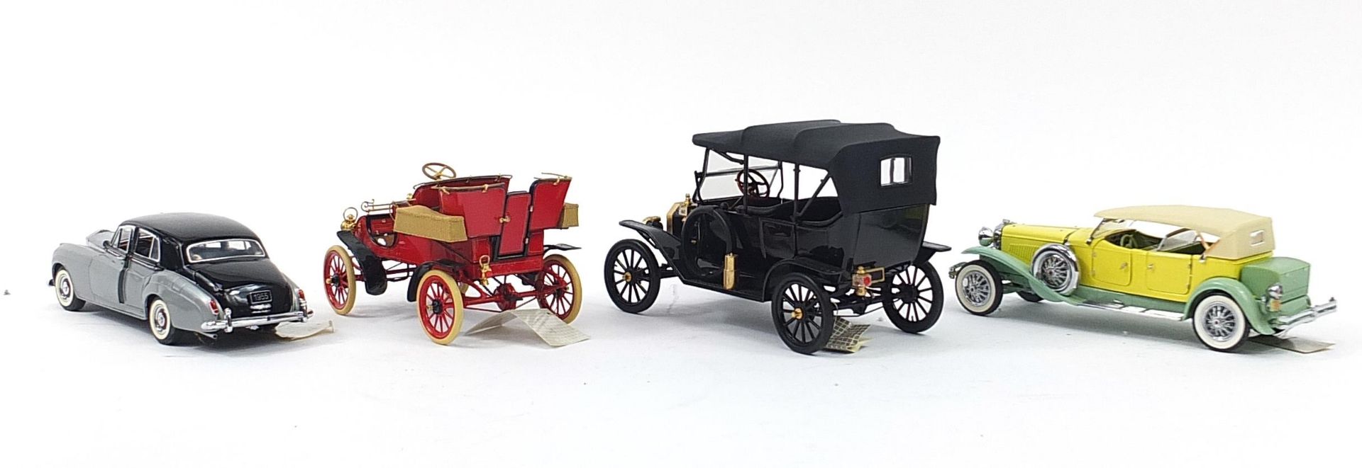 Four Franklin Mint diecast collector's vehicles including 1995 Rolls Royce Silver Cloud 1 and 1911 - Image 4 of 4