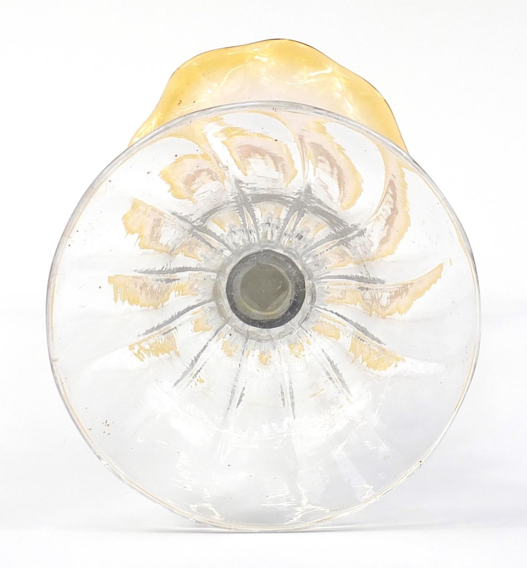 Large glass vase with orange frilled rim, 51cm high - Image 3 of 3