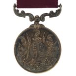 Victorian British military Army Long Service and Good Conduct medal indistinctly inscribed around