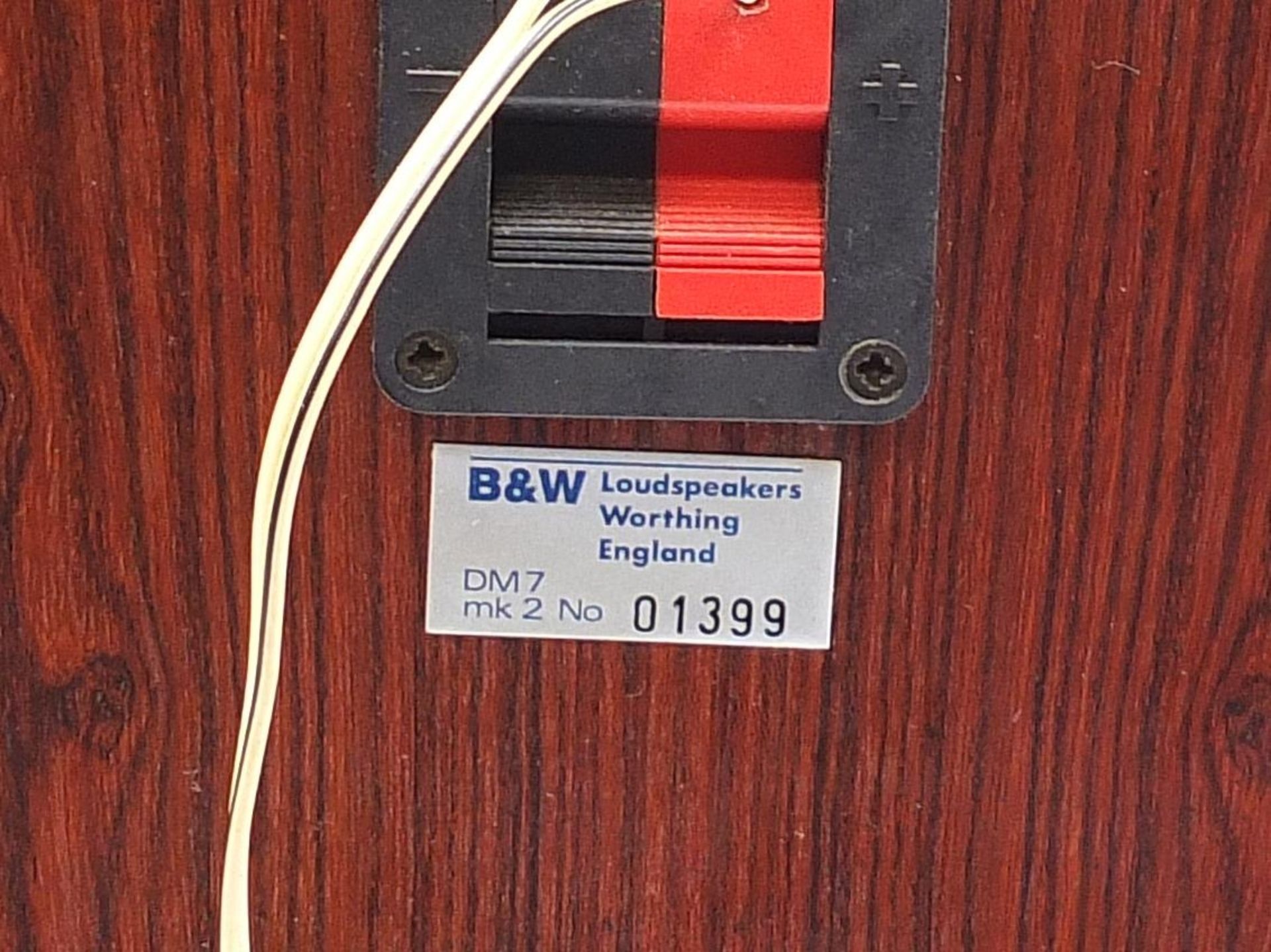Pair of Bowers & Wilkins DM7 MK2 rosewood veneer floor standing speakers, number 01399 and 01400, - Bild 4 aus 4