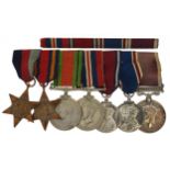 British military World War II seven medal group including George VI Regular Army Service medal